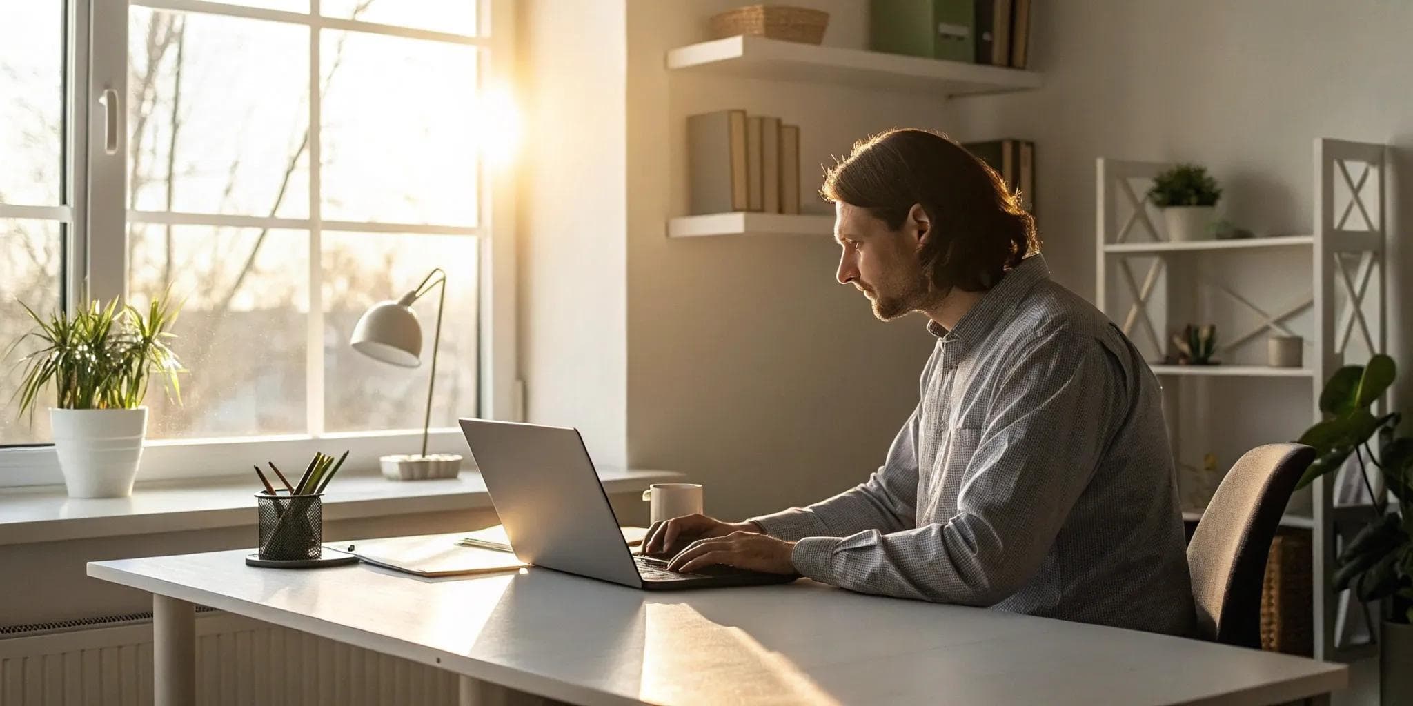 Man applying online for a business line of credit on his laptop.